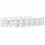 vidaXL Ensemble de salle à manger pour jardin 15 Pièces Blanc Rattan Polt