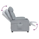 vidaXL Fauteuil inclinable électrique Gris clair Tissu
