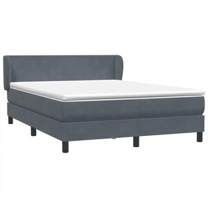 vidaXL Sommier à lattes de lit et matelas gris foncé 160x210cm velours
