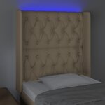 vidaXL Tête de lit à LED Crème 83x16x118/128 cm Tissu