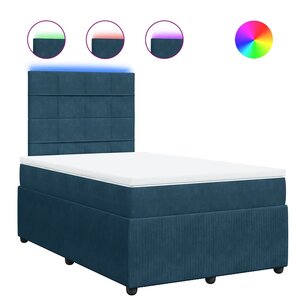 vidaXL Sommier à lattes de lit et matelas bleu 120x200 cm velours