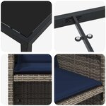 vidaXL Ensemble de salle à manger pour jardin 5 Pièces Gris polyrotin