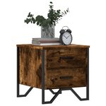 vidaXL Table de chevet chêne fumé 40x41x40 cm bois d'ingénierie