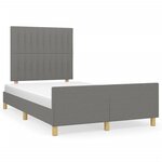 vidaXL Cadre de lit avec tête de lit gris foncé 120x190 cm tissu