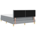 vidaXL lit à ressort avec matelas & LED gris clair 140x200 cm en tissu