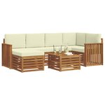 vidaXL Ensemble de canapé d'angle avec coussin 7 Pièces Naturel et Crème
