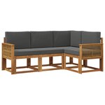 vidaXL Ensemble de canapés d'extérieur 4 pc Naturel et Anthracite