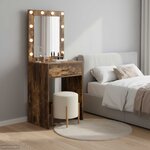 vidaXL Table de Toilette Chêne fumé 50 x 41 x 135 cm Bois d'ingénierie
