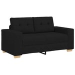 vidaXL Ensemble de Canapés avec coussin avec oreiller 3 Pièces Noir tissu