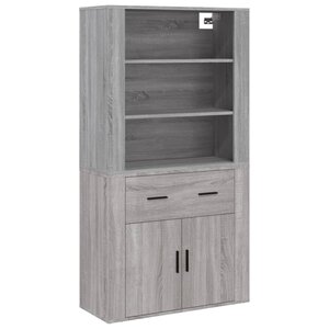 vidaXL Buffet haut Sonoma gris Bois d'ingénierie