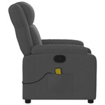 vidaXL Fauteuil de massage inclinable gris foncé tissu