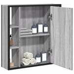 vidaXL Armoire à miroir de salle de bain sonoma gris bois d’ingénierie