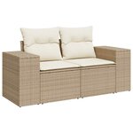 vidaXL Salon de jardin avec coussins 6 Pièces beige résine tressée