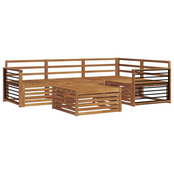 vidaXL Ensemble de canapés d'extérieur 5 Pièces Naturel