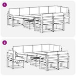 vidaXL Ensemble de canapés d'extérieur 9 pc Blanc et crème Polyester