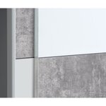 ULOS  Armoire 2 portes coulissantes - Décor béton gris clair et blanc - L 170.3 cm
