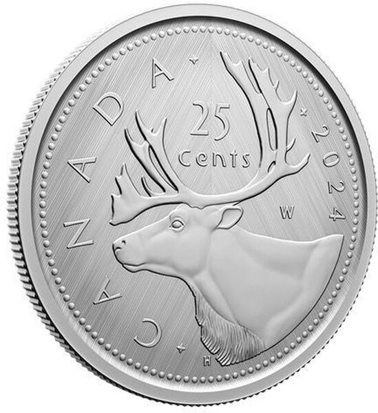 Pièce de monnaie en Argent 25 Cents g 31.39 Millésime 2024 Tribute W Mint Mark CARIBOU