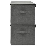 vidaXL Boîtes de rangement 2 Pièces Tissu 50x30x25 cm Anthracite