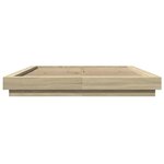 vidaXL Cadre de lit avec lumières LED chêne sonoma 150x200 cm
