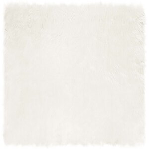 vidaXL Tapis en fausse Tafalla Blanc 200 x 200 cm Polyester