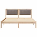 vidaXL Cadre de lit avec tête de lit rembourrée Taupe 150 x 200 cm