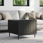 vidaXL Table basse avec tiroir Noir 49 x 50 x 42 cm Bois d'ingénierie