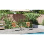 vidaXL Transat 3-personne 3 Pièces Marron 200 x 60 x 88cm Teck massif