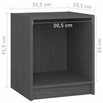 vidaXL Tables de chevet 2 Pièces Gris 35 5x33 5x41 5cm Bois de pin massif
