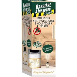 BARRIERE A INSECTES - Diffuseur bâtonnets antimoustiques 80ml +6 bâtonnets