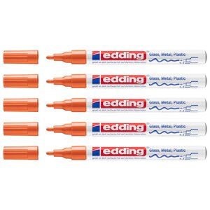 Marqueur Peinture Brillante 751 Orange Pointe Ronde 1-2 mm x 5 EDDING