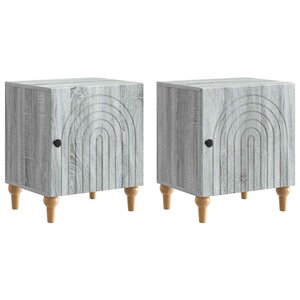vidaXL Cabinet de chevet 2 Pièces Sonoma gris 43 x 34 5 x 50 cm