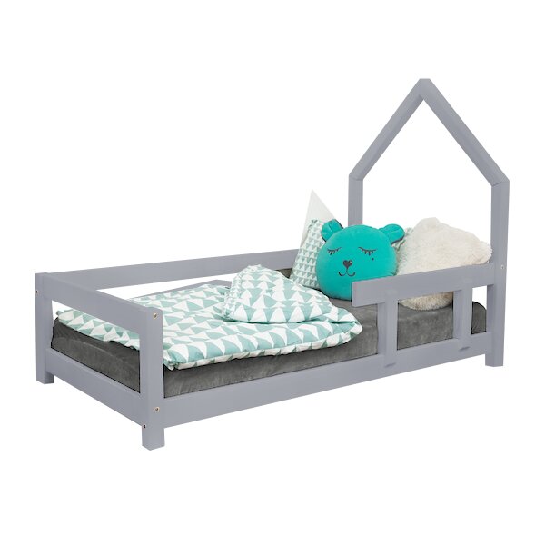 Lit cabane enfant POPPI 90 x 160 gris 1