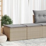 vidaXL Salon de jardin avec coussins 2 Pièces beige résine tressée acacia