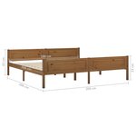 vidaXL Cadre de lit sans matelas pin massif marron miel 200x200 cm
