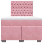 vidaXL Sommier à lattes de lit avec matelas Rose 120x200 cm Velours