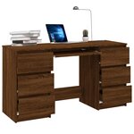 vidaXL Bureau Chêne marron 140x50x77 cm Bois d'ingénierie