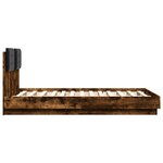 vidaXL Cadre de lit avec LED sans matelas chêne fumé 120x190 cm