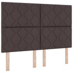 vidaXL Lit à ressorts avec matelas Marron foncé 140 x 200 cm tissu