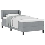 vidaXL Lit à ressorts avec matelas Gris clair 100 x 200 cm tissu