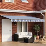 vidaXL Auvent rétractable électrique Bleu Blanc Anthracite 4 × 3 m