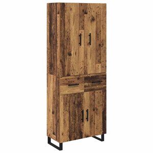 vidaXL Haut Armoire 2 Pièces Bois Ancien Bois Aggloméré et Verre