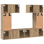 vidaXL Ensemble meuble TV 6 Pièces chêne artisanal 80 x 30 x 30 cm