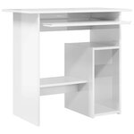 vidaXL Bureau Blanc brillant 80x45x74 cm Bois d’ingénierie