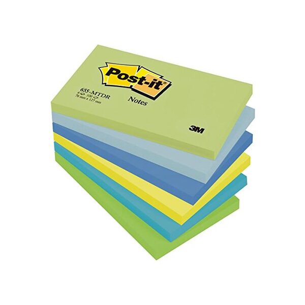 Lot de 6 blocs repositionnables coloris Dreamy 76x127mm POST-IT