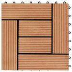 vidaXL Carreau de terrasse 11 pc Teck 30 x 30 cm WPC