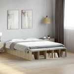 vidaXL Cadre de lit sans matelas chêne sonoma 135x190 cm