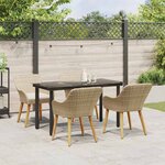 vidaXL Ensemble de salle à manger pour jardin 5 Pièces Beige polyrotin