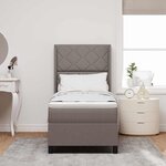 vidaXL Lit à ressorts avec matelas Taupe 80 x 200 cm tissu