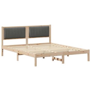 vidaXL Cadre de lit avec tête de lit rembourrée Gris foncé