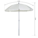 Parasol inclinable octogonal de jardin Ø 2 2 x 2 3 H m métal polyester crème